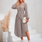 Devin Bohemian Striped Tie Waist Shirt Dress
