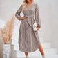 Devin Bohemian Striped Tie Waist Shirt Dress