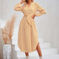 Devin Bohemian Striped Tie Waist Shirt Dress