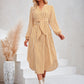 Devin Bohemian Striped Tie Waist Shirt Dress