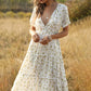 Kaitlyn Floral Ruffle Bohemian Maxi Dress