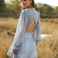 Jillian Boho Chiffon Floral Long Sleeve Mini Dress