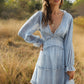 Jillian Boho Chiffon Floral Long Sleeve Mini DressJillian Boho Chiffon Floral Long Sleeve Mini Dress