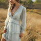 Jillian Boho Chiffon Floral Long Sleeve Mini Dress