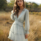 Jillian Boho Chiffon Floral Long Sleeve Mini Dress