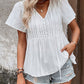 Boho White Eyelet Lace Babydoll Top