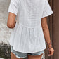 Boho White Eyelet Lace Babydoll Top