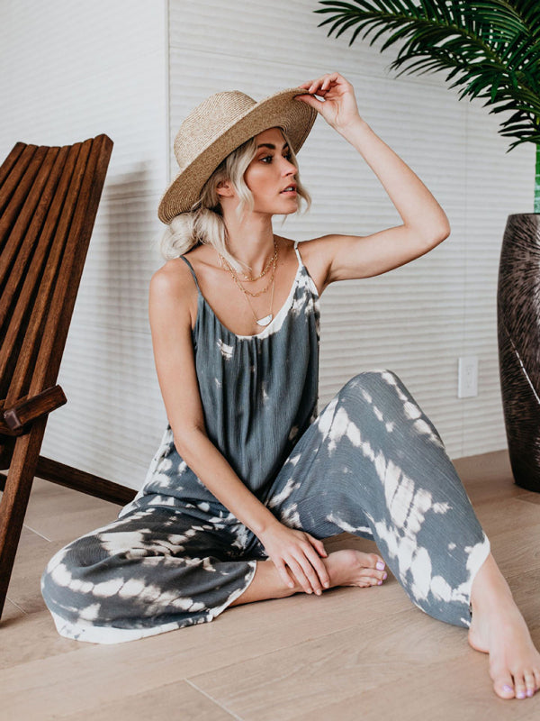Boho Tie Dye Loose Casual Jumpsuit