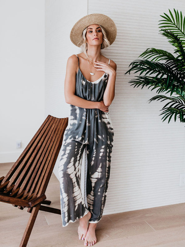 Boho Tie Dye Loose Casual Jumpsuit