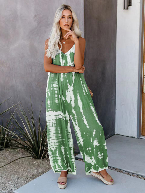 Boho Tie Dye Loose Casual Jumpsuit