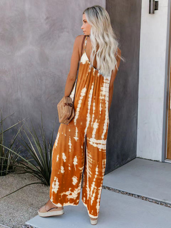 Boho Tie Dye Loose Casual Jumpsuit