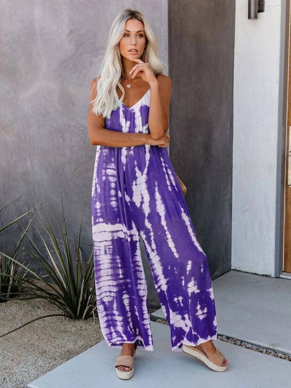 Boho Tie Dye Loose Casual Jumpsuit