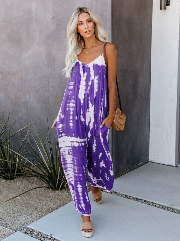 Boho Tie Dye Loose Casual Jumpsuit