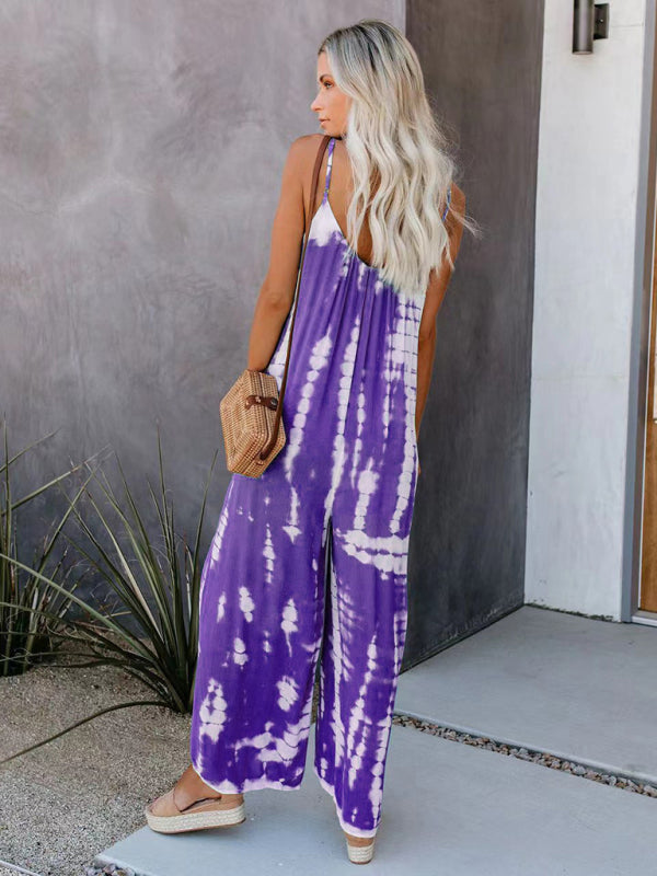 Boho Tie Dye Loose Casual Jumpsuit
