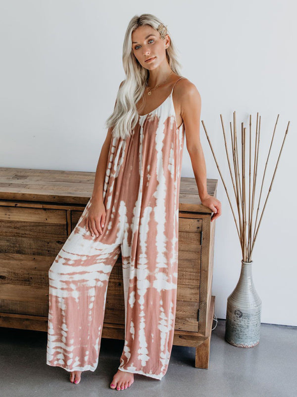 Boho Tie Dye Loose Casual Jumpsuit