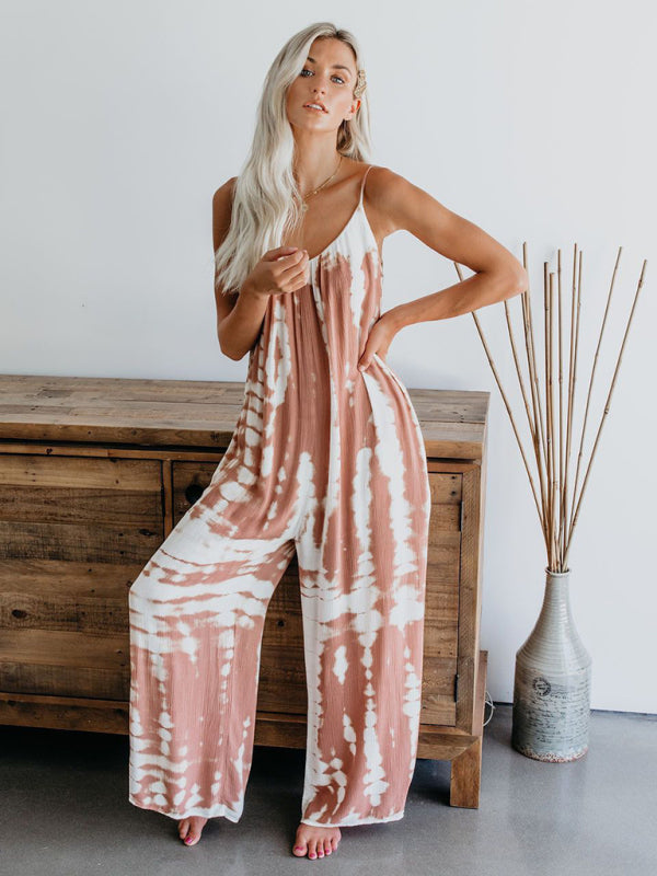 Boho Tie Dye Loose Casual Jumpsuit