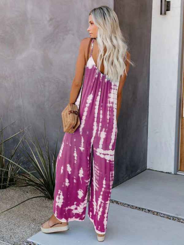Boho Tie Dye Loose Casual Jumpsuit