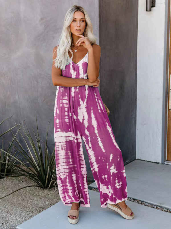 Boho Tie Dye Loose Casual Jumpsuit