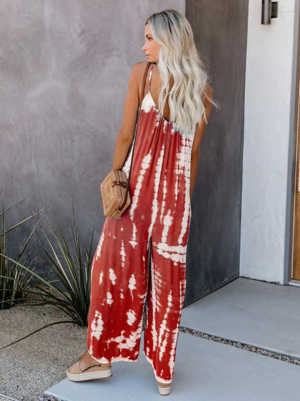 Boho Tie Dye Loose Casual Jumpsuit