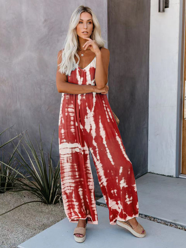 Boho Tie Dye Loose Casual Jumpsuit