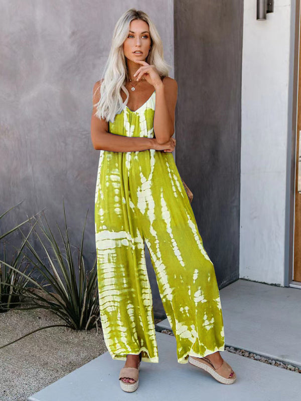Boho Tie Dye Loose Casual Jumpsuit