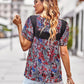 Boho Floral and Lace Casual Blouse