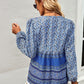 Boho Paisley Long Sleeve Babydoll Blouse
