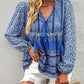 Boho Paisley Long Sleeve Babydoll Blouse