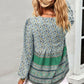 Boho Paisley Long Sleeve Babydoll Blouse