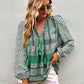 Boho Paisley Long Sleeve Babydoll Blouse