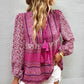 Boho Paisley Long Sleeve Babydoll Blouse