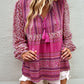 Boho Paisley Long Sleeve Babydoll Blouse