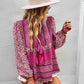Boho Paisley Long Sleeve Babydoll Blouse