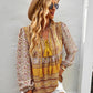 Boho Paisley Long Sleeve Babydoll Blouse