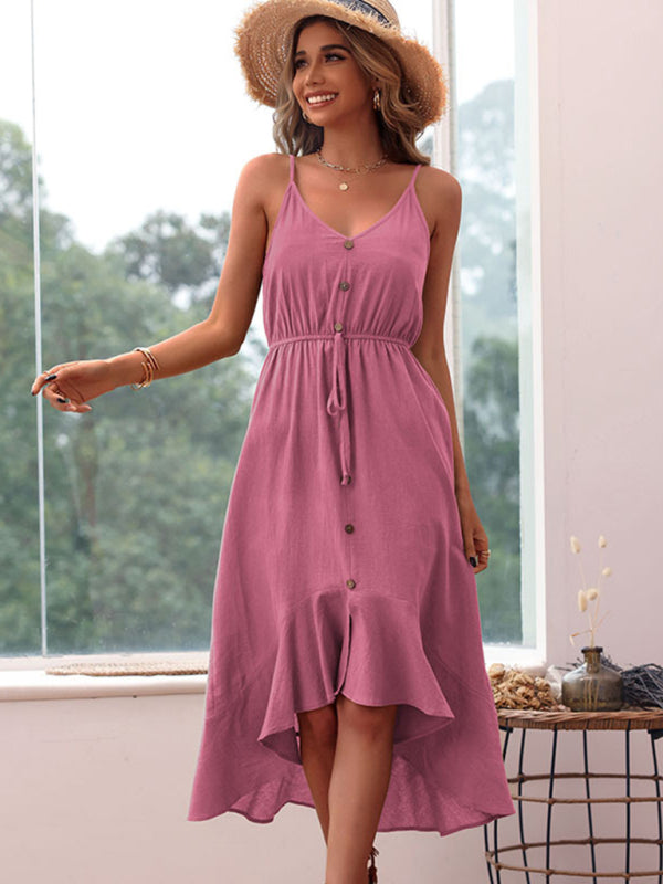 Bella Rosa Spaghetti Strap High Low Hem Country Midi Dress