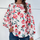 Bohemian Floral Long Lantern Sleeve Fall Blouse
