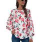 Bohemian Floral Long Lantern Sleeve Fall Blouse