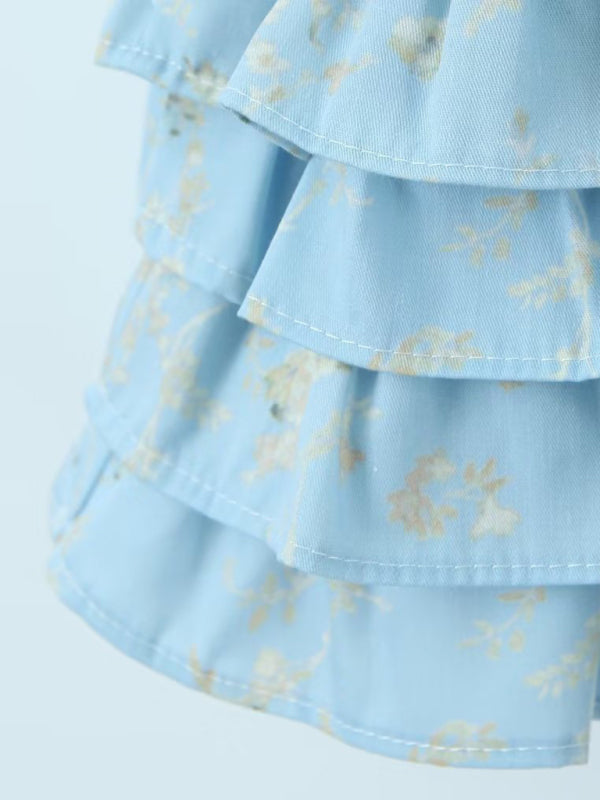 Love Sweet Bohemian V-neck Smocked Waist Puff Sleeve Mini Dress