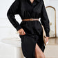 Boho Long Sleeve Collared Button Up Shirt Dress