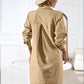 Boho Long Sleeve Collared Button Up Shirt Dress