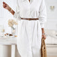 Boho Long Sleeve Collared Button Up Shirt Dress