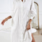 Boho Long Sleeve Collared Button Up Shirt Dress
