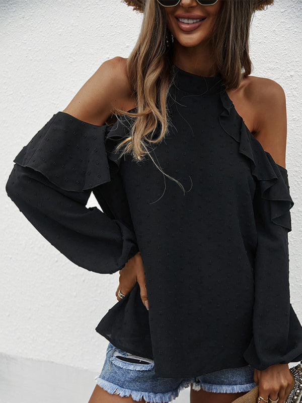 Cold shoulder black blouse 2025