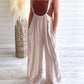 Boho Trendy Overall Tie Back Strap Jumpsuit with Pockets