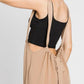 Boho Trendy Overall Tie Back Strap Jumpsuit with Pockets