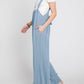 Boho Trendy Overall Tie Back Strap Jumpsuit with Pockets