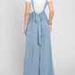 Boho Trendy Overall Tie Back Strap Jumpsuit with Pockets