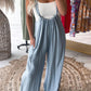Boho Trendy Overall Tie Back Strap Jumpsuit with Pockets