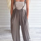 Boho Trendy Overall Tie Back Strap Jumpsuit with Pockets