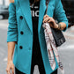 Fall Long Sleeve Double Breasted Button Front Career Jacket